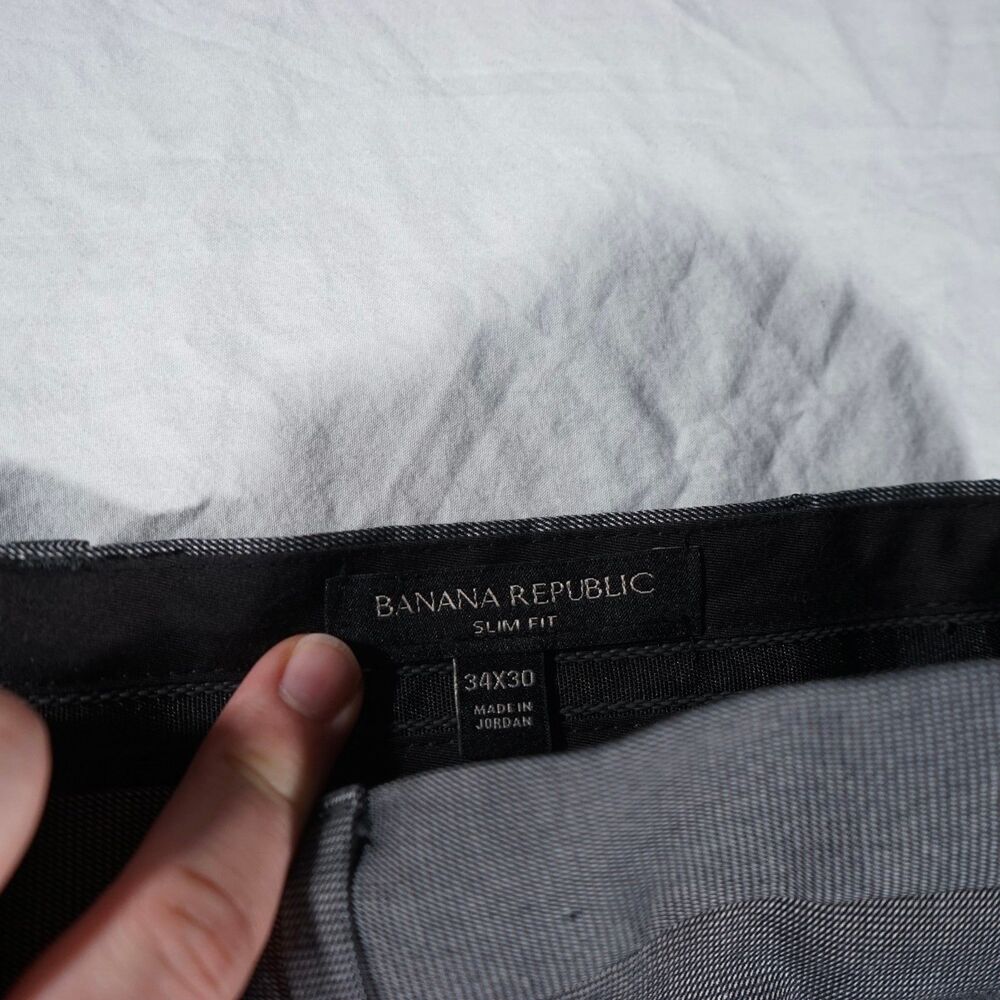 Banana Republic Slim Fit Chino Pants Grey 34x30 - Picture 3 of 8
